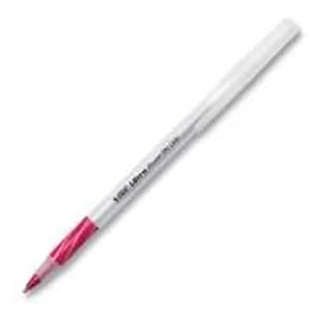 Bic GSMG11-RD Round Stic Pen-Comfort Grip-Nonrefillable-Med Point- Red YYSP-BICGSMG11RD